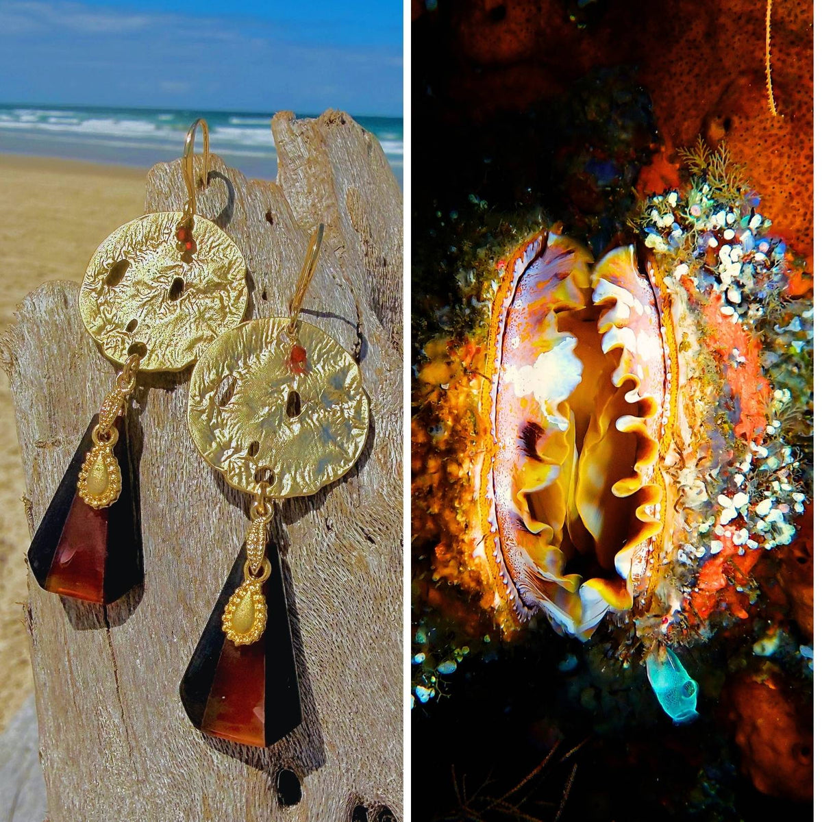 N°117 Statement Earrings - The Living Ocean Colour Collection
