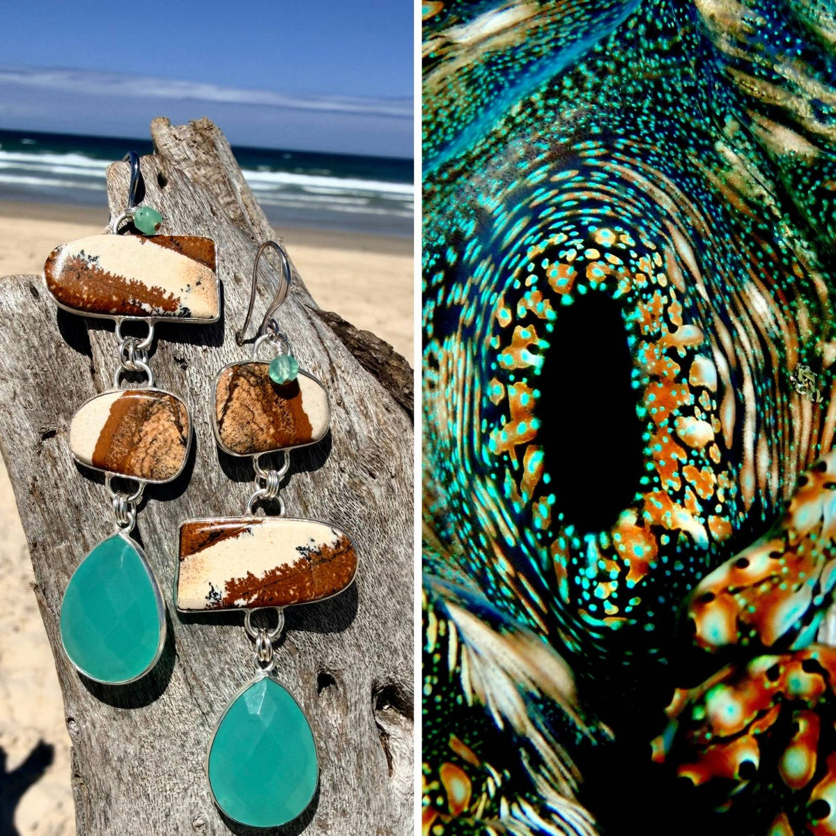 N°119 Statement Earrings - The Living Ocean Colour Collection