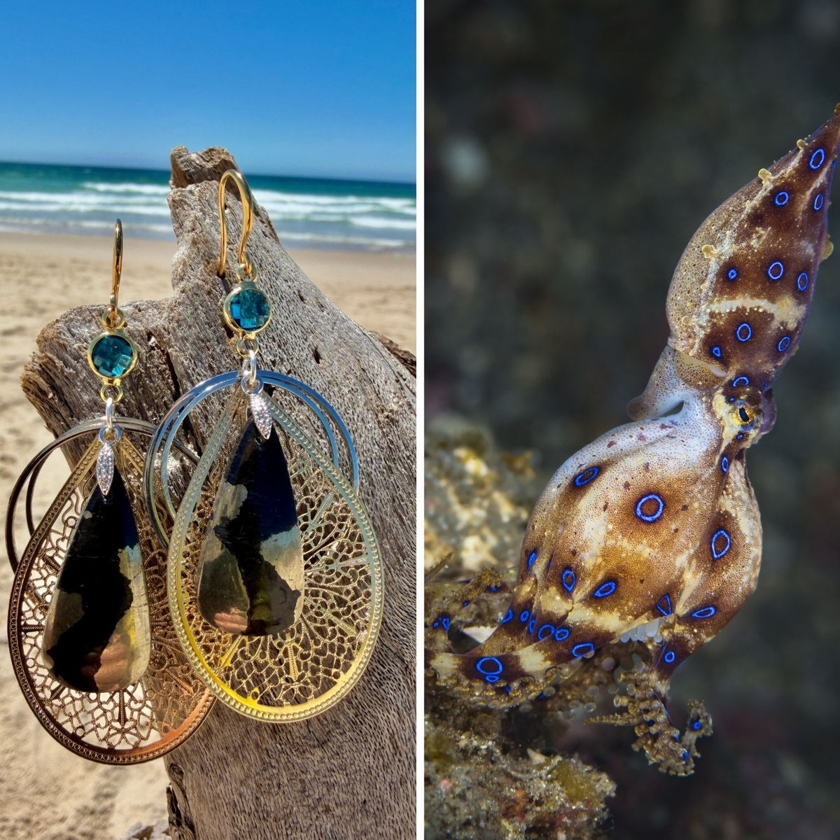 N°019 Statement Earrings - The Living Ocean Colour Collection