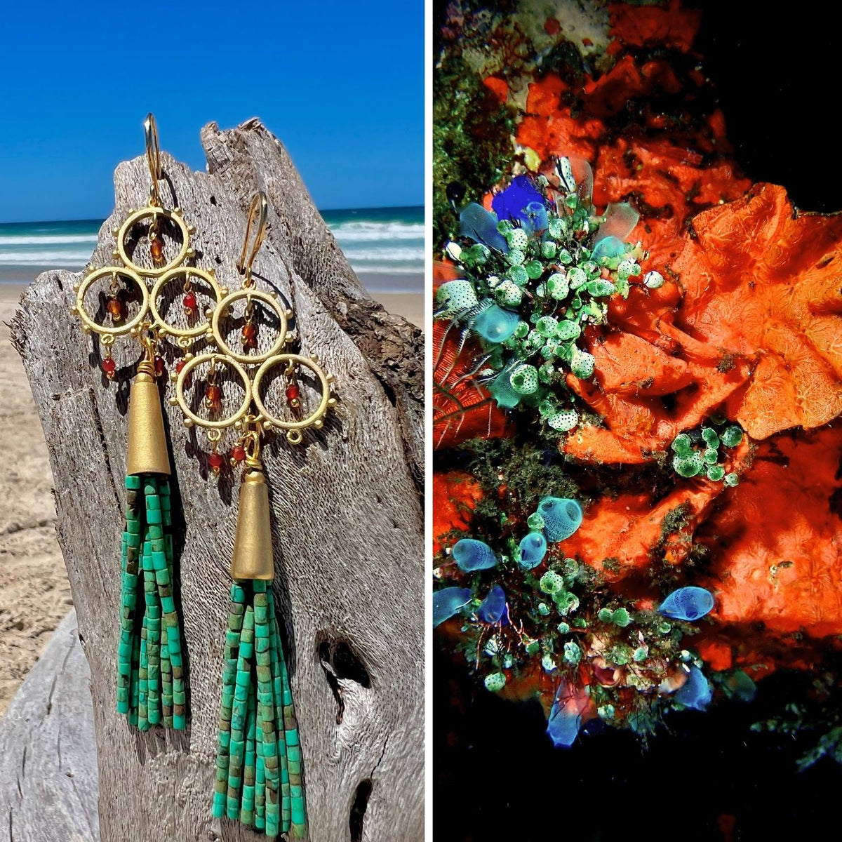 N°025 Statement Earrings - The Living Ocean Colour Collection