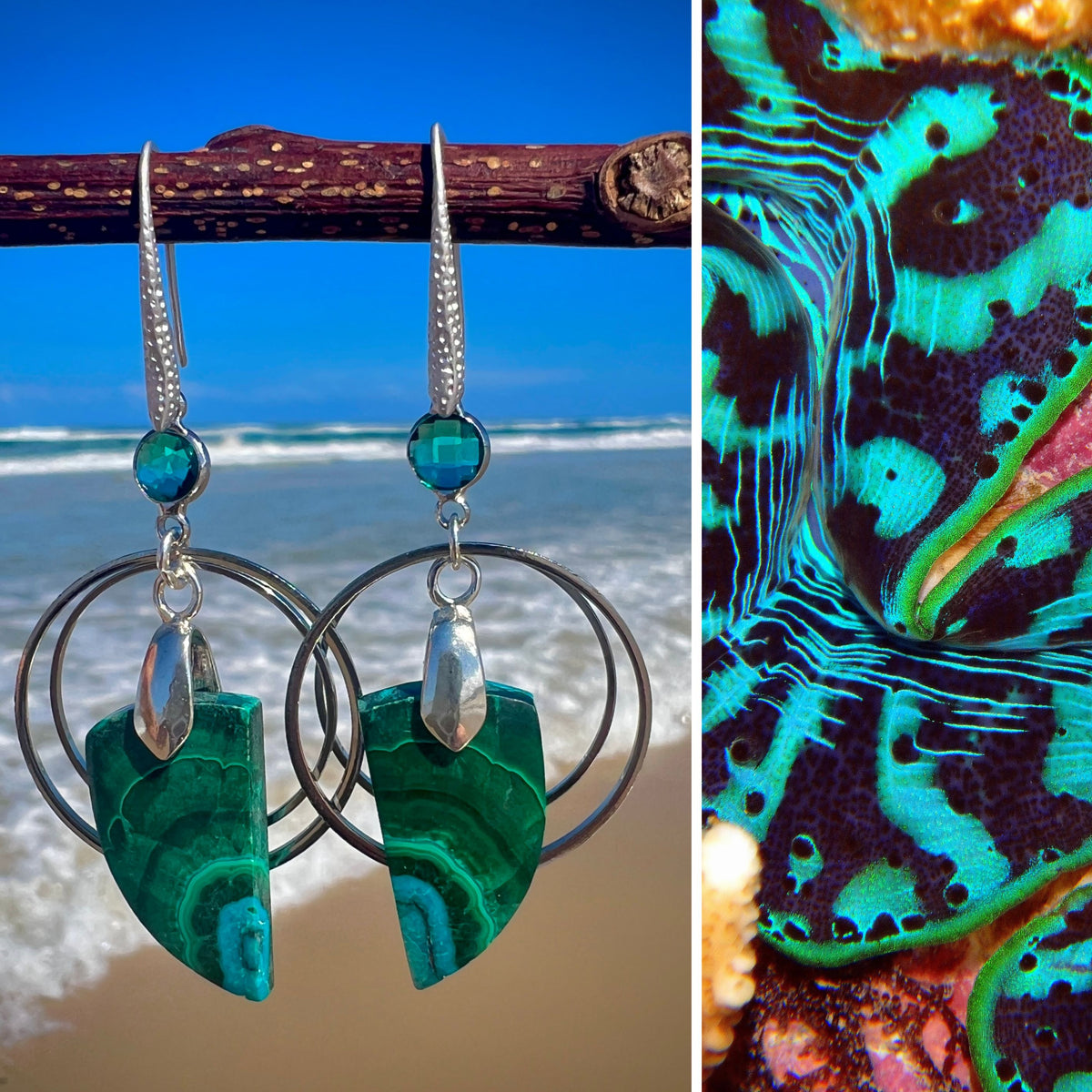 N°046 Statement Earrings - The Living Ocean Colour Collection