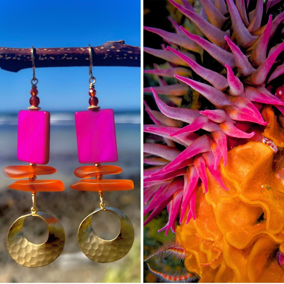 N°055 Statement Earrings - The Living Ocean Colour Collection