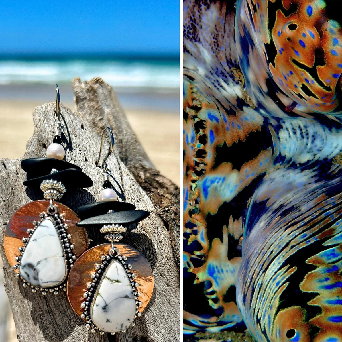 N°008 Statement Earrings - The Living Ocean Colour Collection