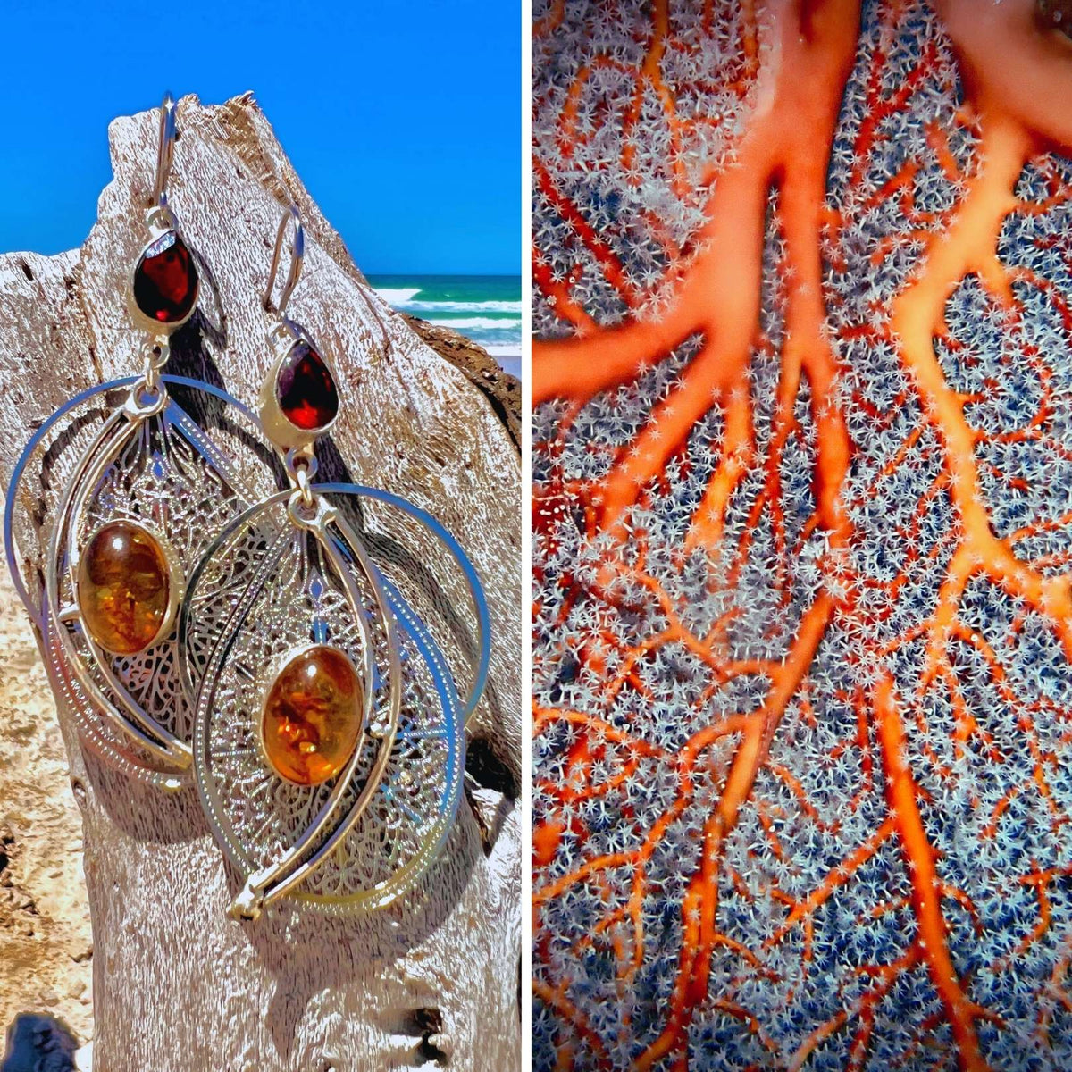 N°094 Statement Earrings - The Living Ocean Colour Collection