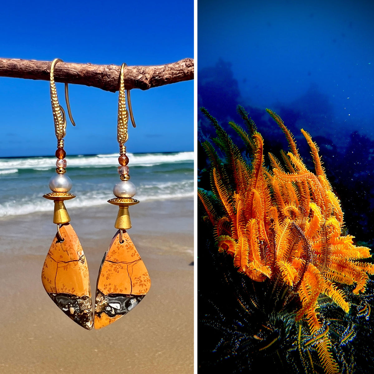 N°095 Statement Earrings - The Living Ocean Colour Collection