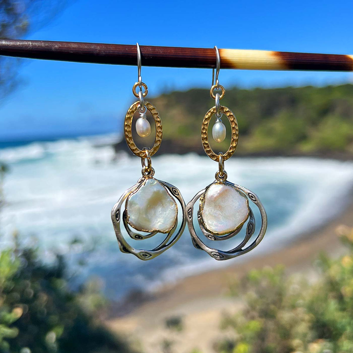 N°831  For the Love of Pearls Statement Earrings