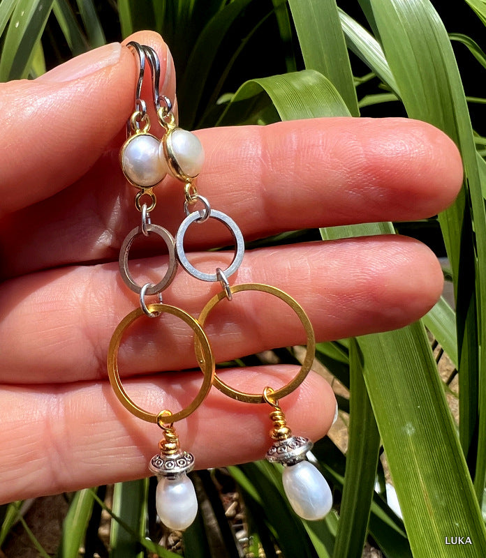 N°1077 Bracelet &amp; Earrings Set - The Pearl Collection