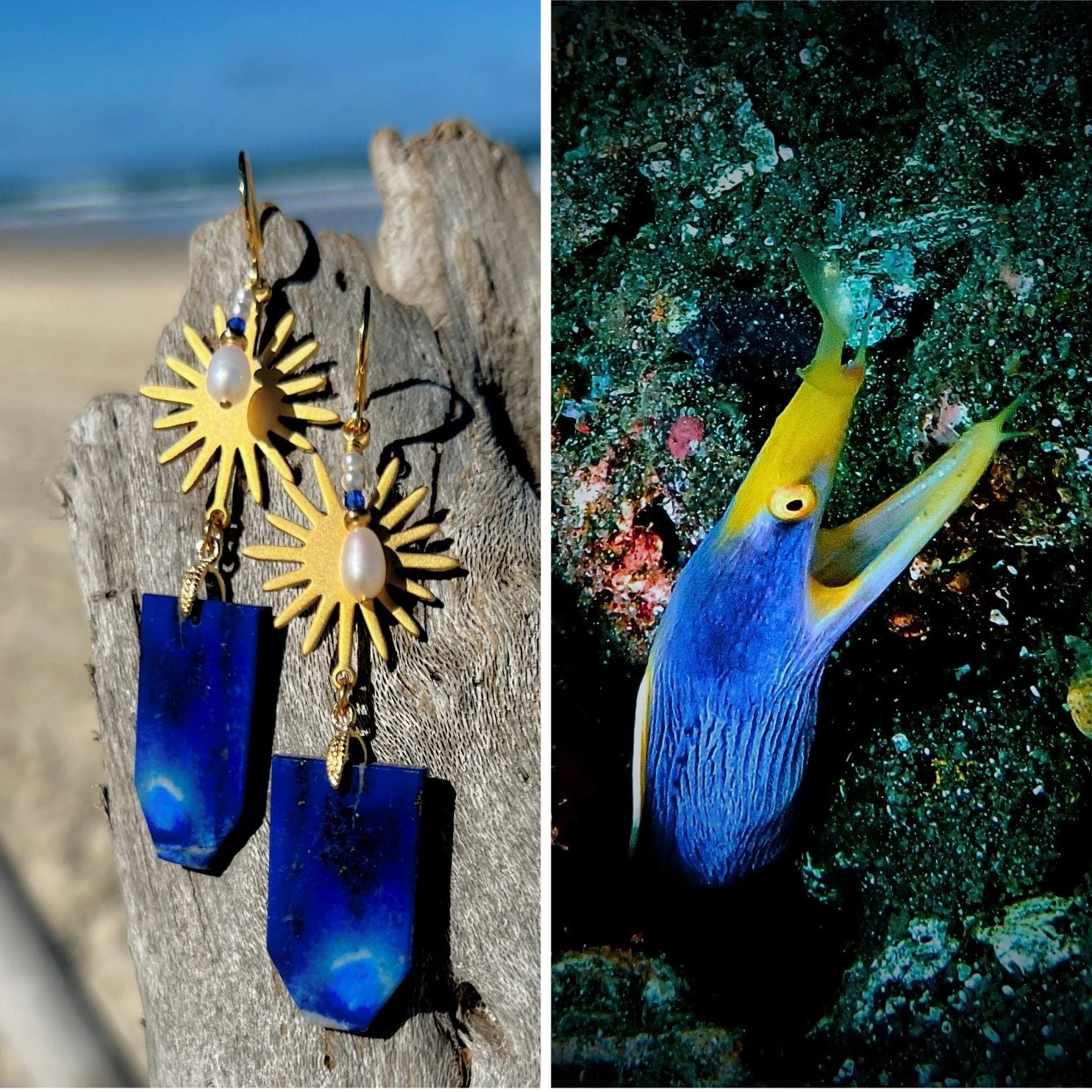 N°105 Statement Earrings - The Living Ocean Colour Collection