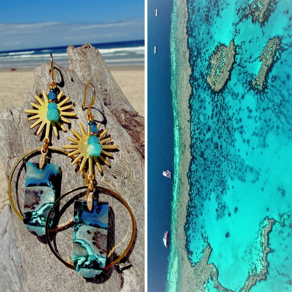 N°107 Statement Earrings - The Living Ocean Colour Collection