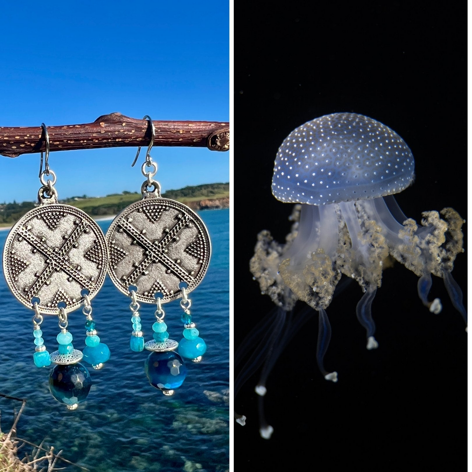 N°059 Statement Earrings - The Living Ocean Colour Collection