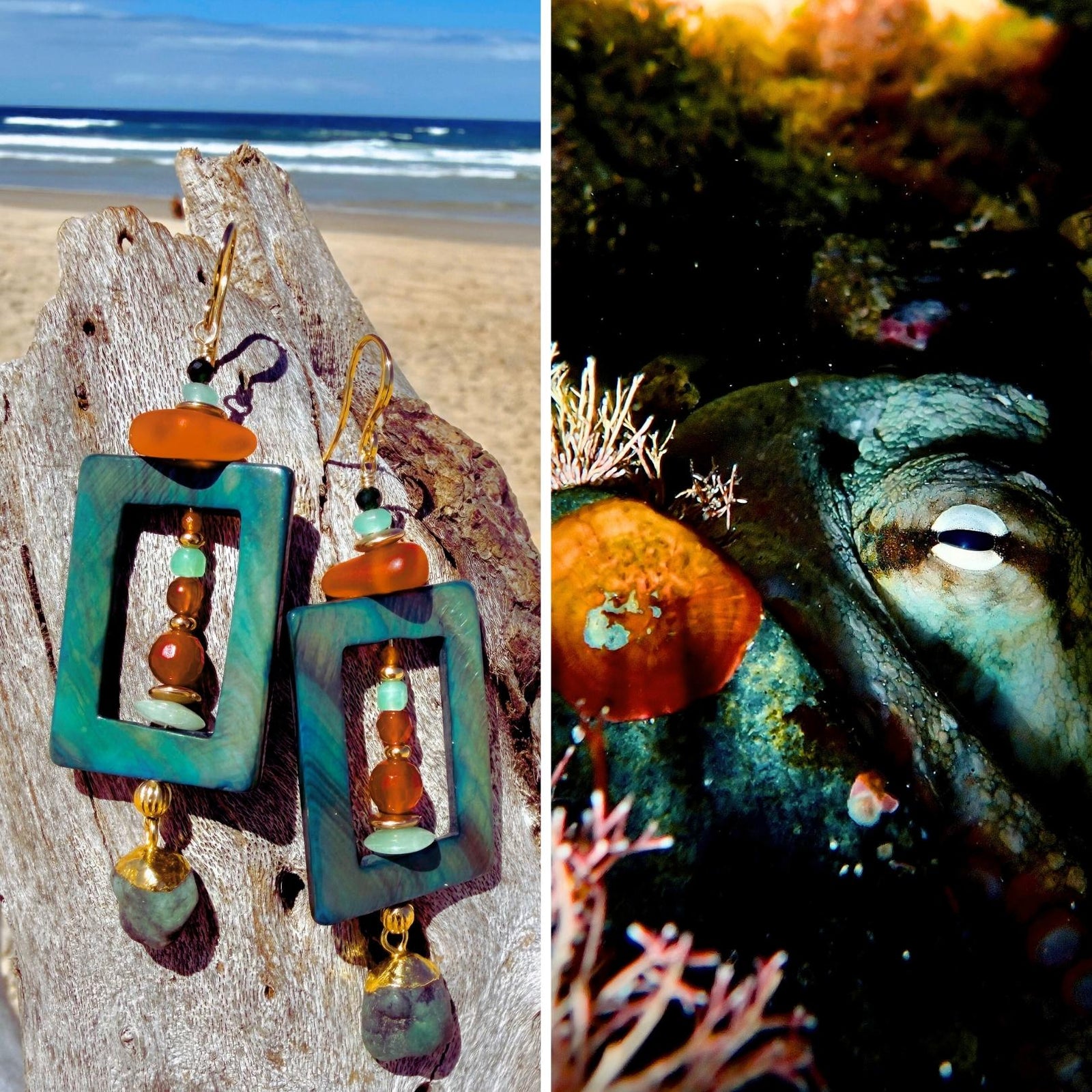 N°060 Statement Earrings - The Living Ocean Colour Collection