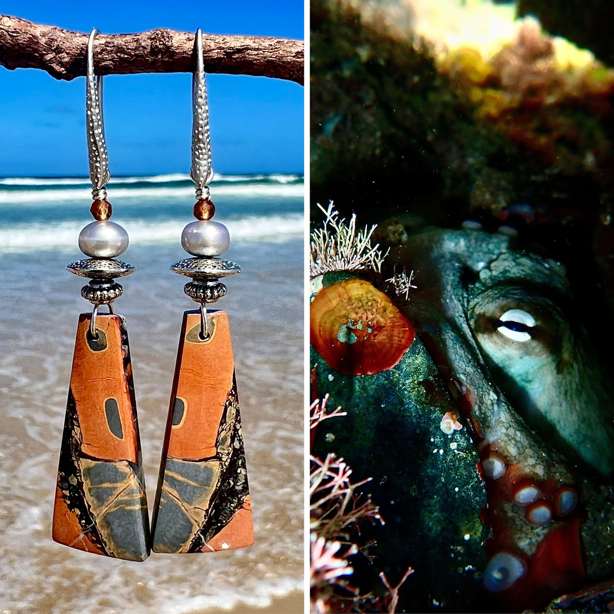 N°078 Statement Earrings - The Living Ocean Colour Collection