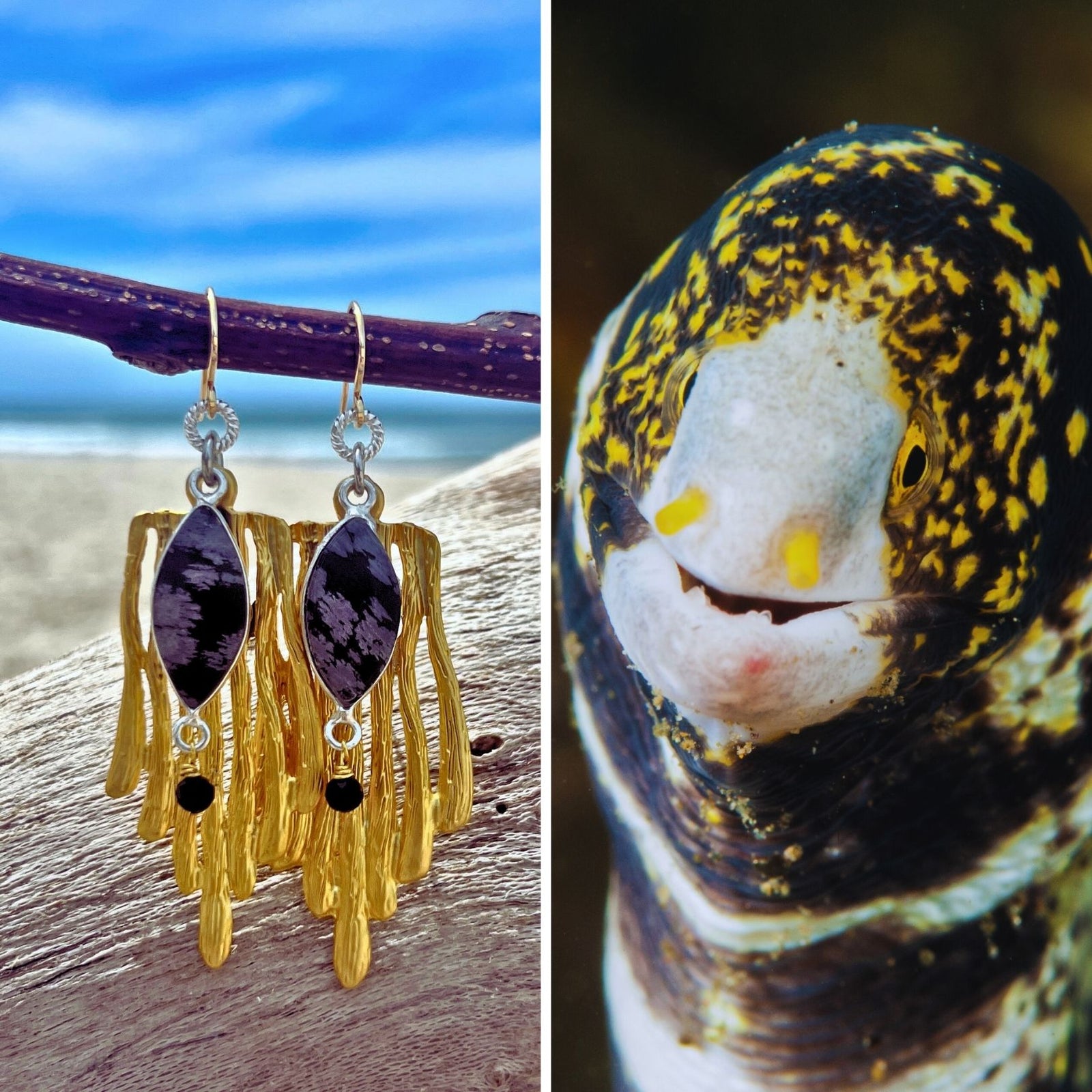 N°082 Statement Earrings - The Living Ocean Colour Collection