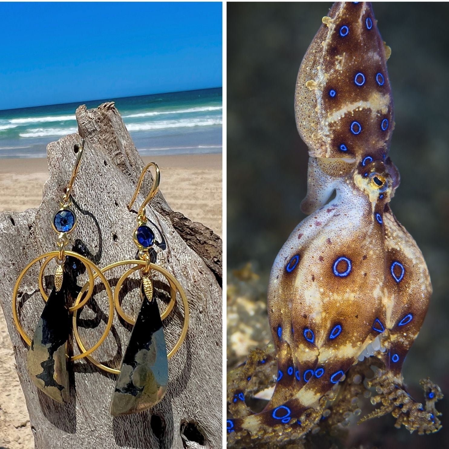 N°087 Statement Earrings - The Living Ocean Colour Collection