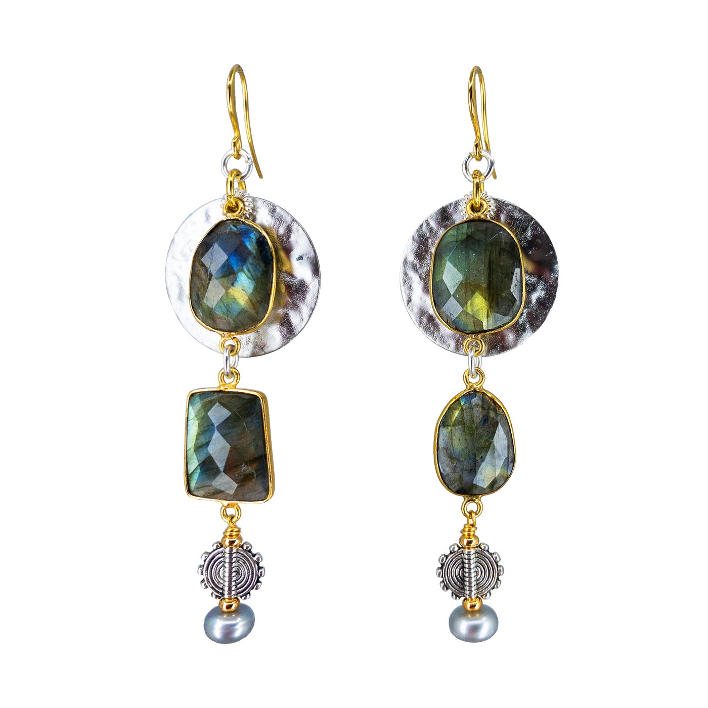 N°919 The Labradorite God of Small Shiny Things Statement Earrings