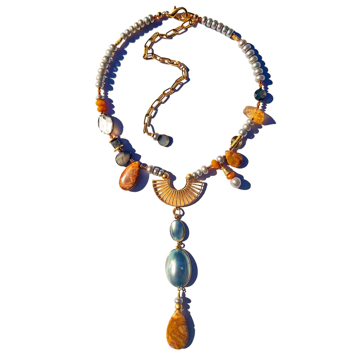 N°935  Venus Goes for a Golden Walk Statement Necklace