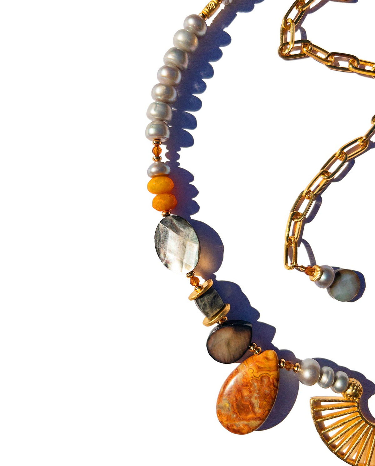 N°935  Venus Goes for a Golden Walk Statement Necklace