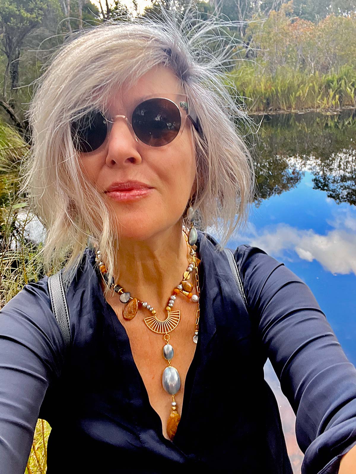 N°935  Venus Goes for a Golden Walk Statement Necklace