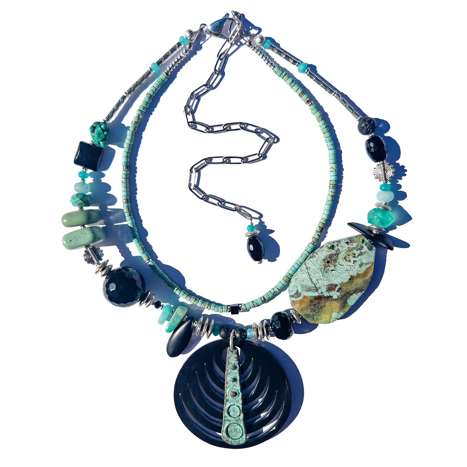 N°937  The Turquoise Council of the Soul Statement Necklace