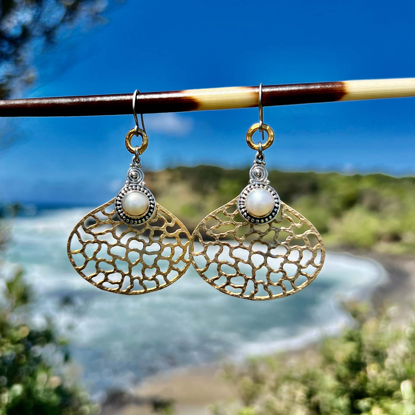 N°834  For the Love of Pearls Statement Earrings