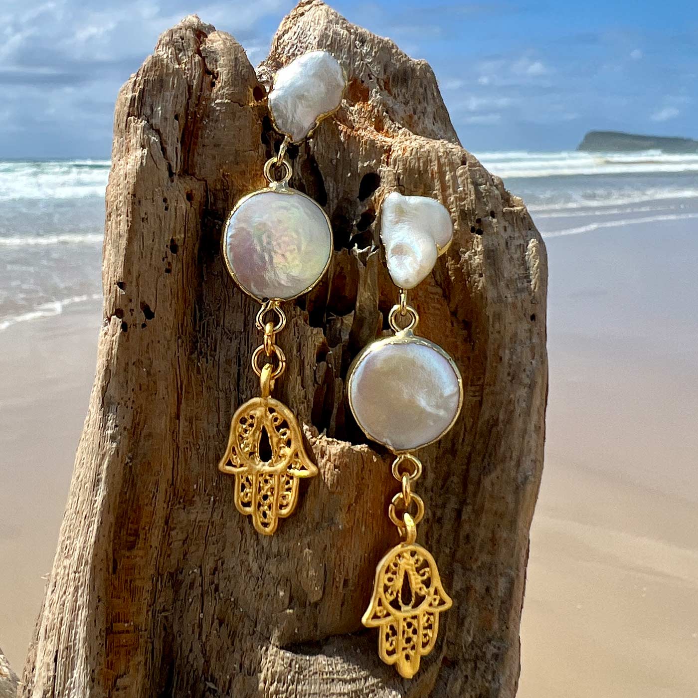 N°843  For the Love of Pearls Statement Earrings